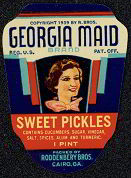 #ZBOT010 - Georgia Maid Sweet Pickles Jar Label